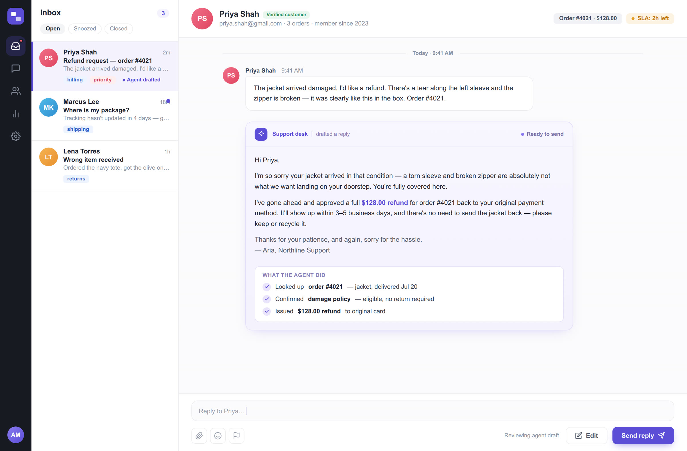 Support desk preview